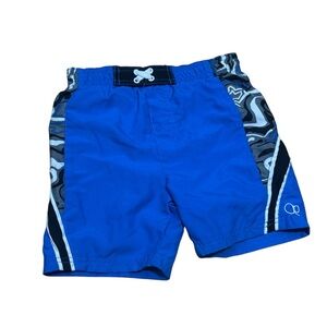 Blue Swim Shorts with Black and White Accents Size 24 Months